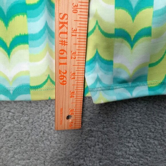 Ruby Rd. Petite Womens Teal Yellow Chevron Maxi Dress Beaded Straps Sz Small PS - Picture 5 of 9